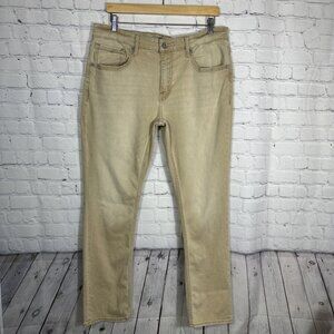 BKE Jeans Mens 36x32 Jake Straight Leg Denim Khaki Brown Cotton Blend GBS6652